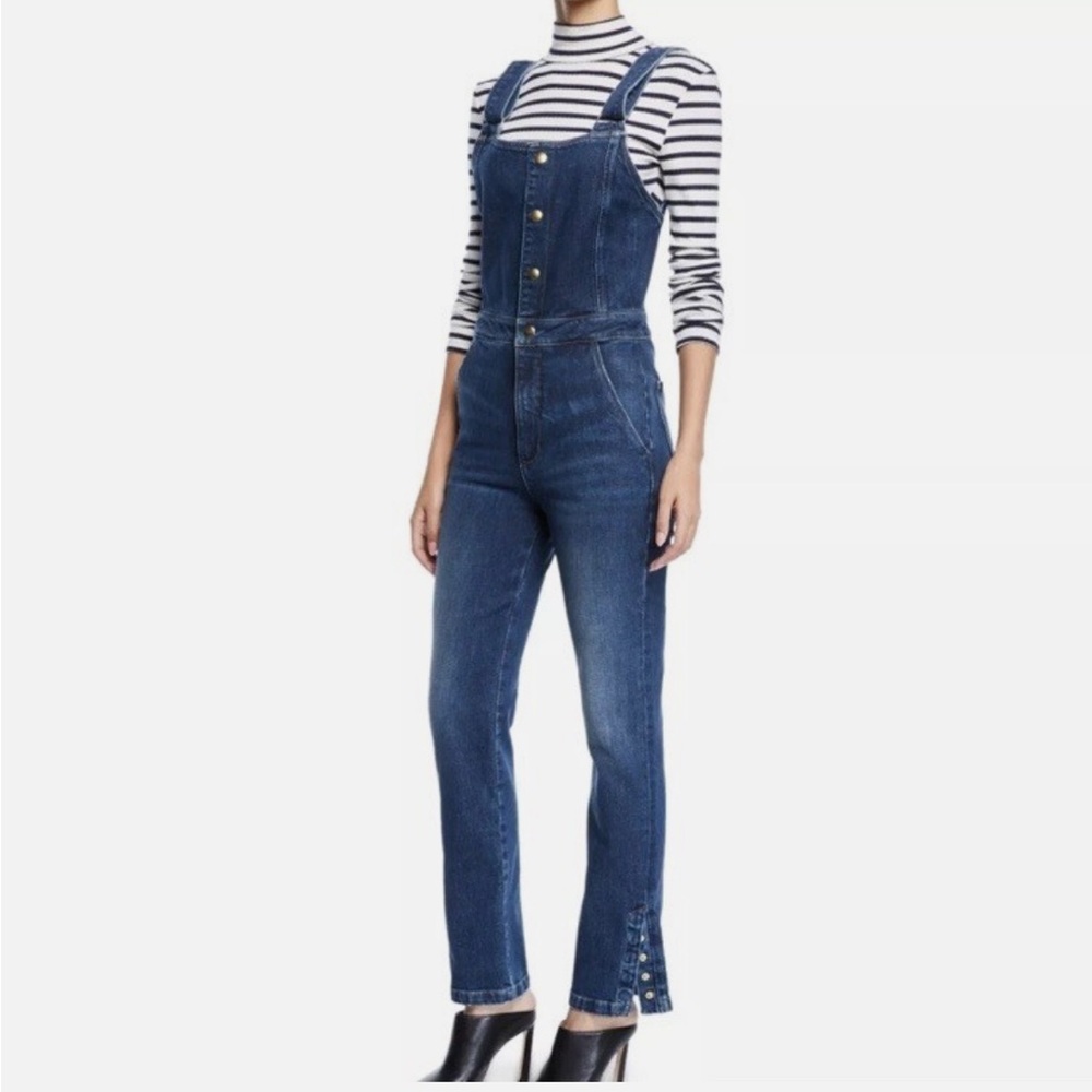 FRAME Parisian Straight Leg Denim Overalls Jumpsuit - Picture 7 of 7
